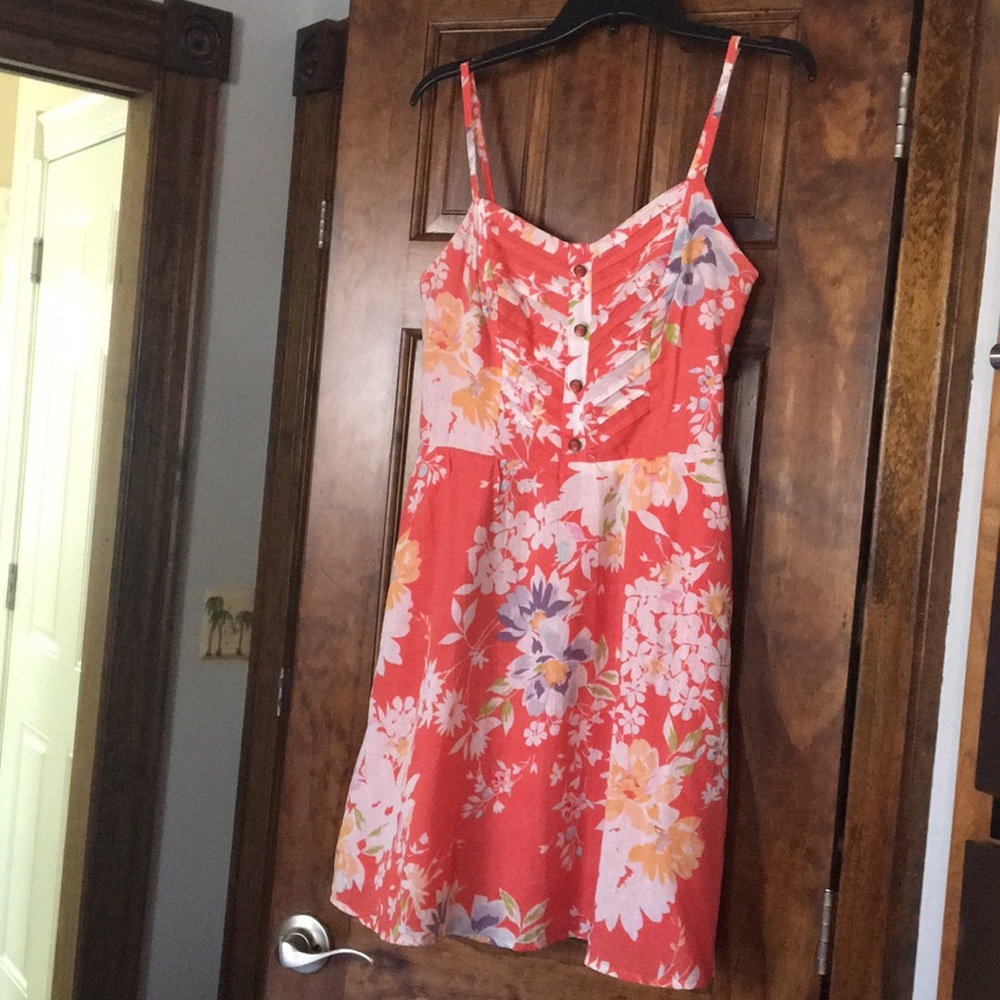 Orange Flowered Sun Dress Lauren Conrad
